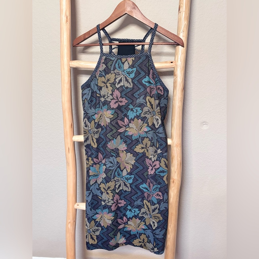 prAna Swim Dress M Floral Strappy Back Built-In Bra